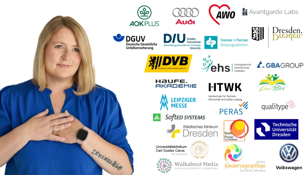Logos der Kundinnen und Kunden von Kommunikationstrainerin Sandra Richter