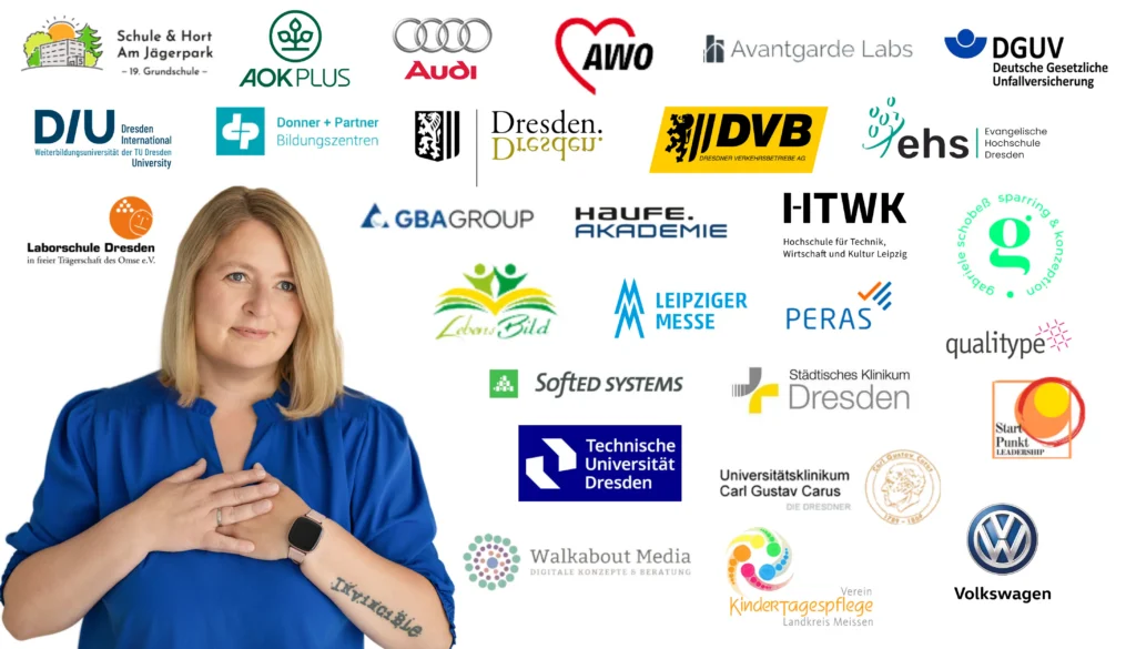 Logos der Kundinnen und Kunden von Kommunikationstrainerin Sandra Richter